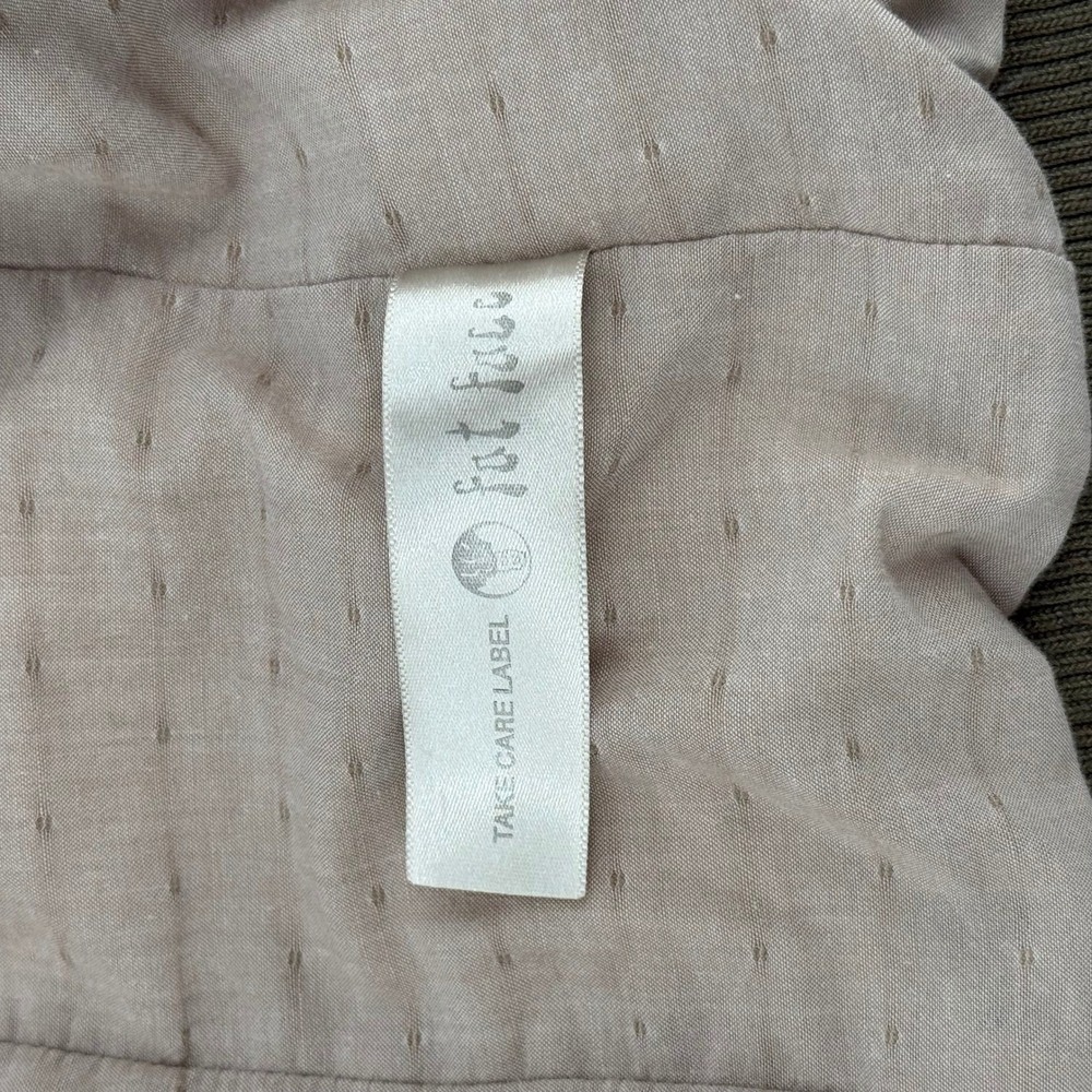 Fat Face Olive Green Quilted Puffer Vest Women Size 8 Full Zip Pockets - Picture 6 of 7